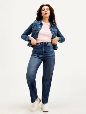Clean Detail Women's Redloop 724 Blue Straight Fit High Rise Jeans