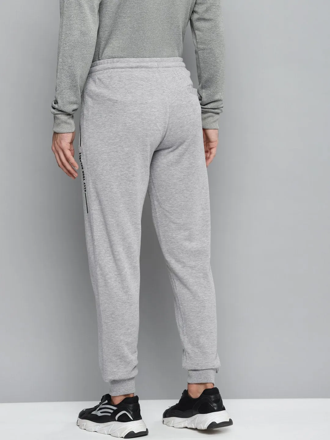 QuickDryTech Modern Edge Alcis Men Grey Melange Solid Slim Fit Joggers