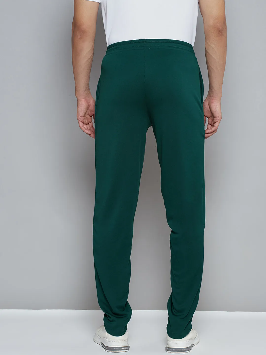 Alcis Men Green Solid Slim Fit Running Track Pants Stay Flexible