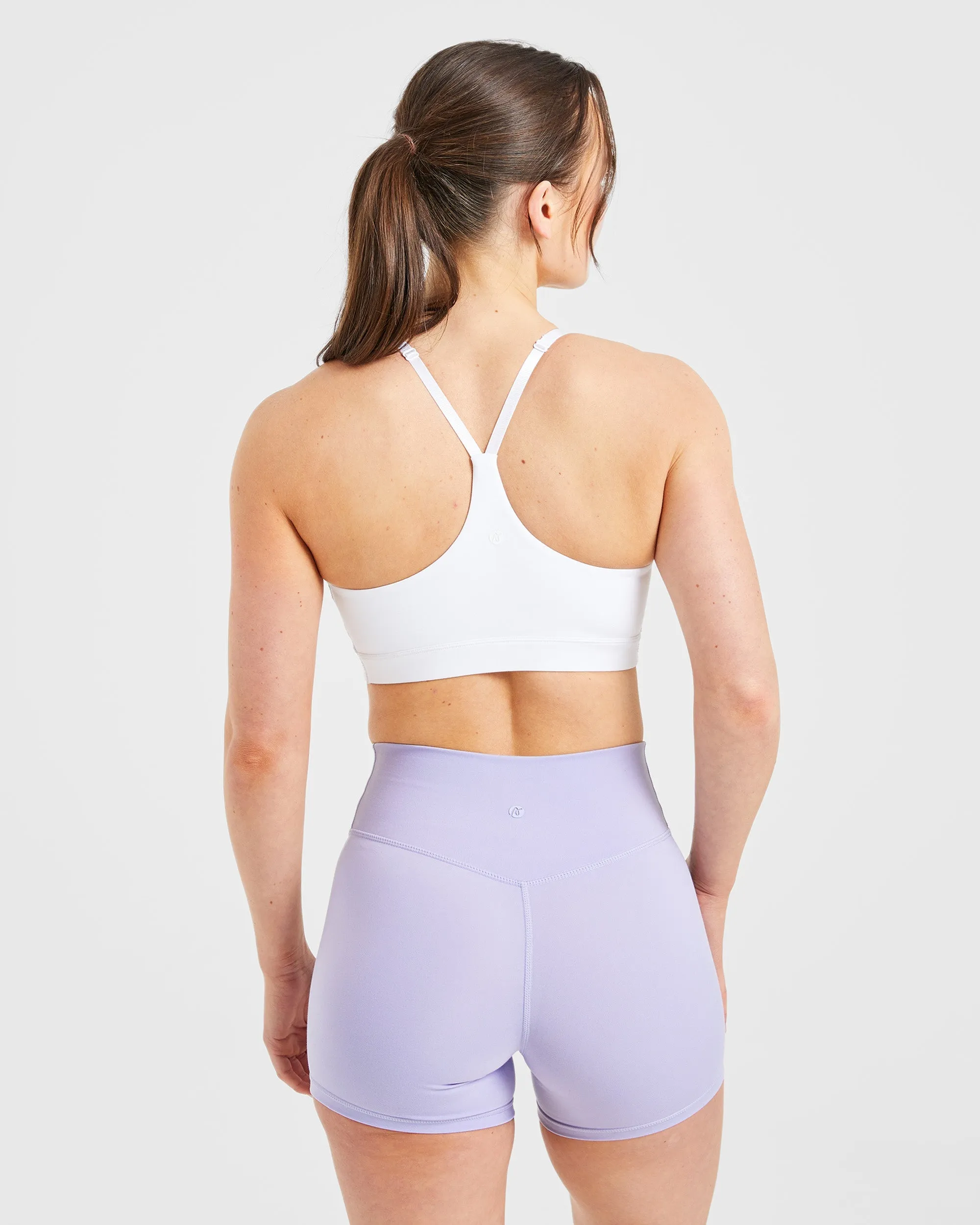 Staple Sports Bra - White Compression fit seams