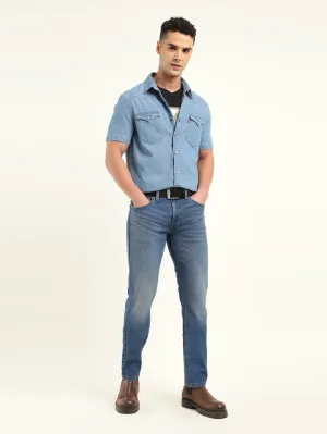 Secure Closure System Travel Outfit Music Event Men's 511 Blue Slim Fit Mid Rise Jeans