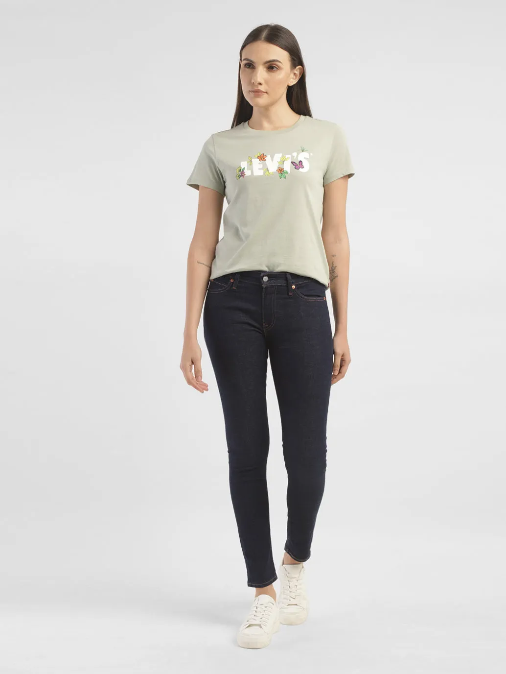 Non Restrictive Cut Women's 711 Blue Skinny Fit Mid Rise Jeans