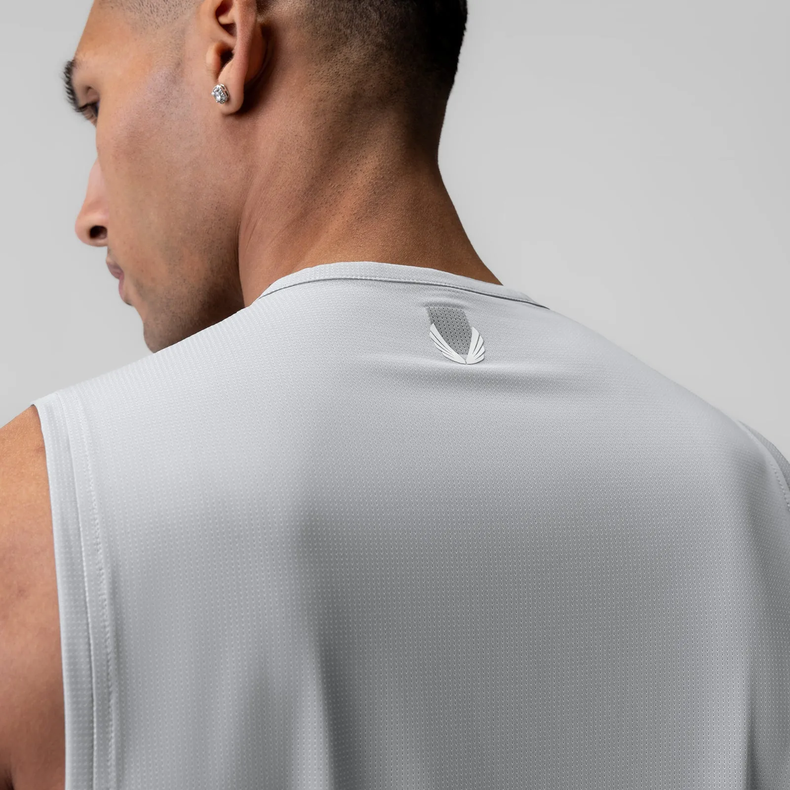 1061. Ice-Skin? Muscle Tank - Slate Grey Layered Cut Minimal Cool