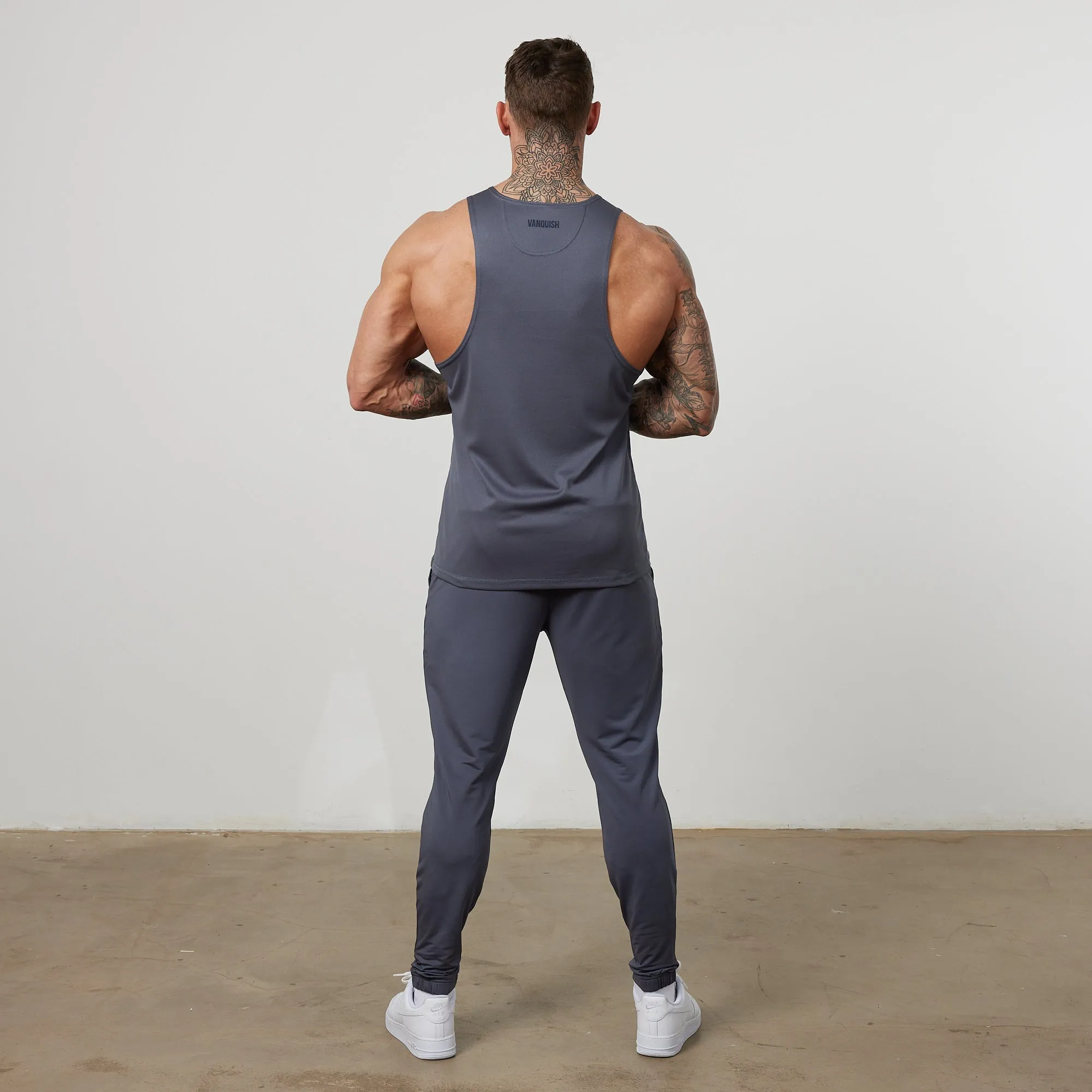 Vanquish Essential Denim Blue Performance Tank Top low - ground - clearance