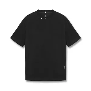 0797. Tech Essential? Relaxed Tee - Black Scoop neck femininity