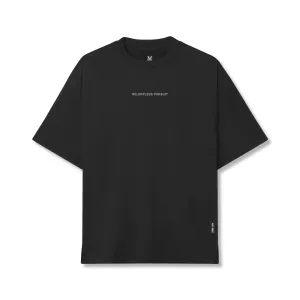 0822. AeroSilver? Oversized Tee - Black "RP" Soft Material