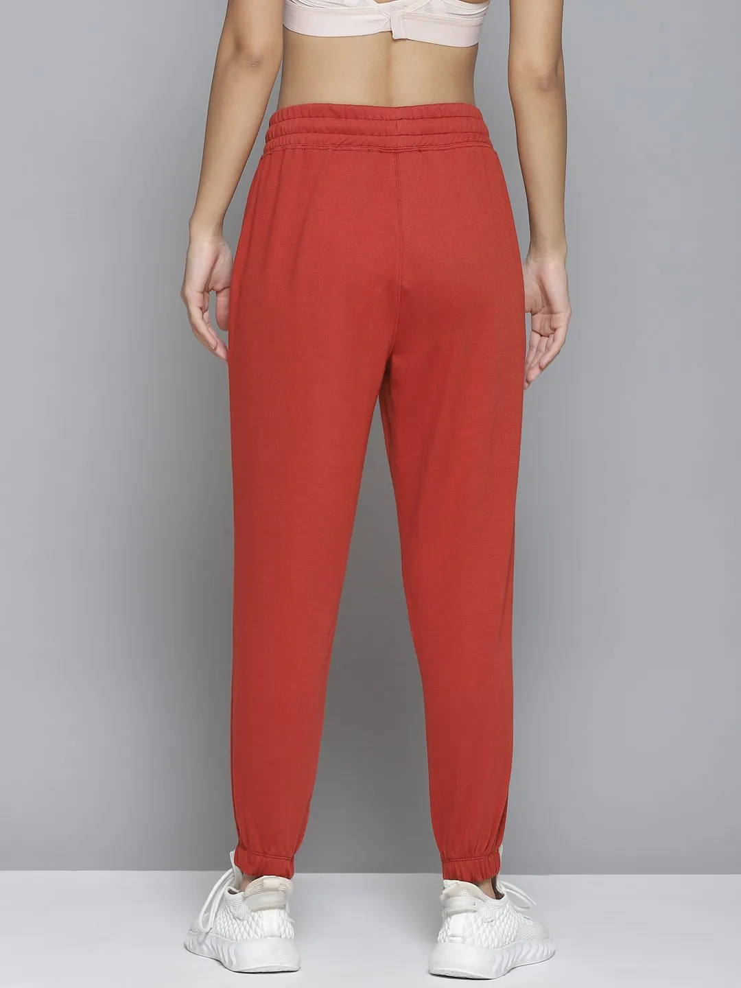 Alcis Women Red Printed Slim-Fit Joggers Streetwear vibe Tear Resistant