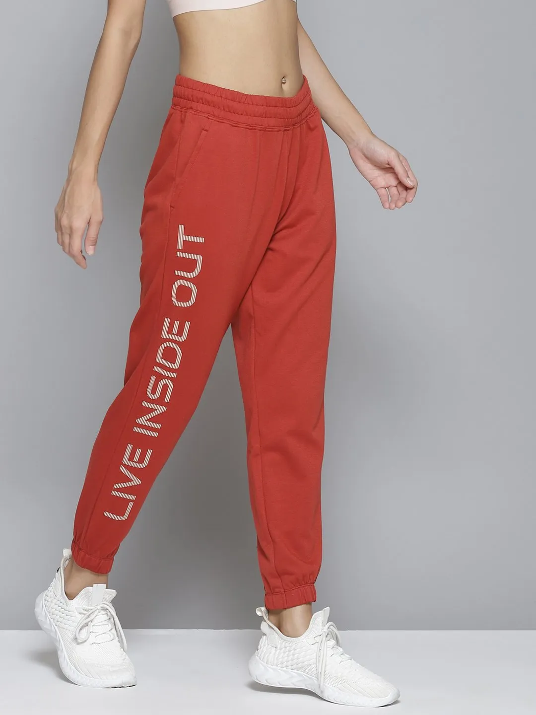 Alcis Women Red Printed Slim-Fit Joggers Neutral Look Heat Friendly