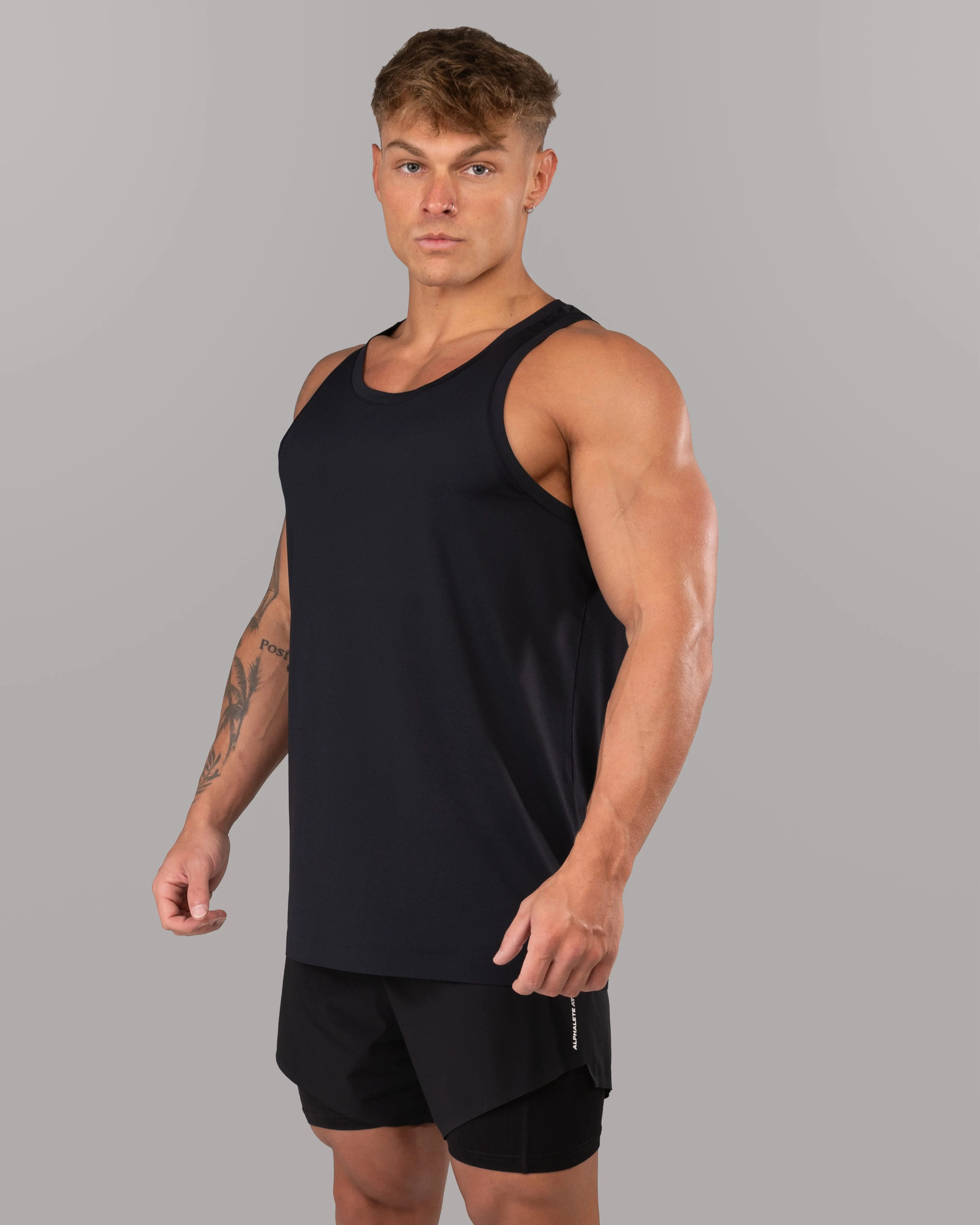 Racer Tank - Black Quick Evaporate Design