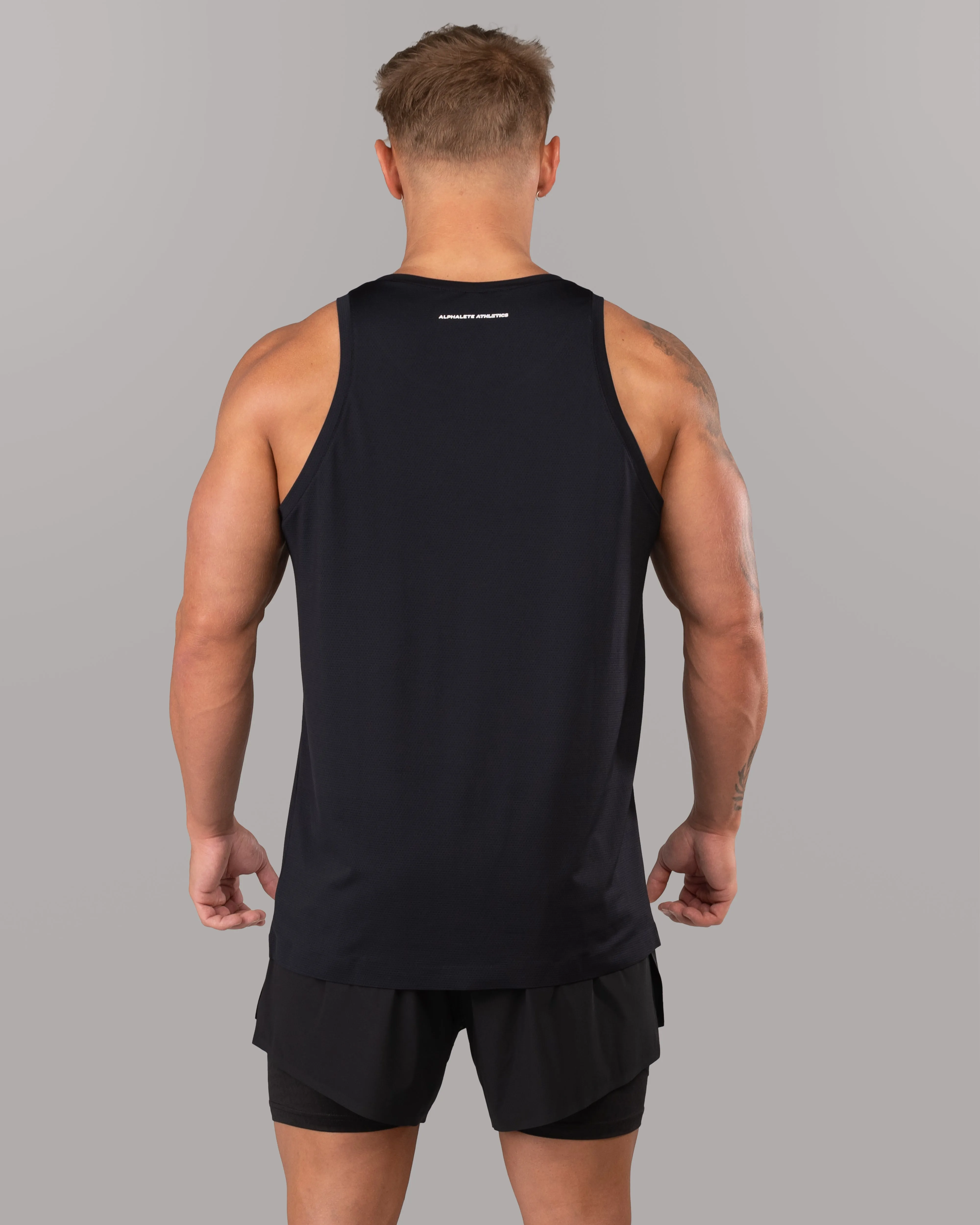 Enhanced Durability Fabric Racer Tank - Black