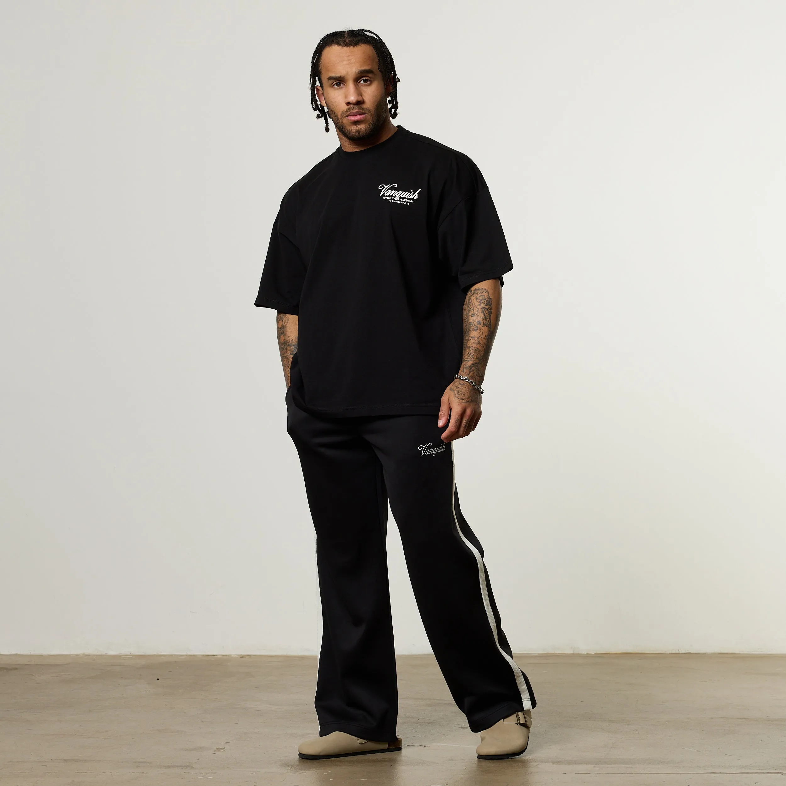Vanquish Off Season Black Oversized Boxy T Shirt Matte Look