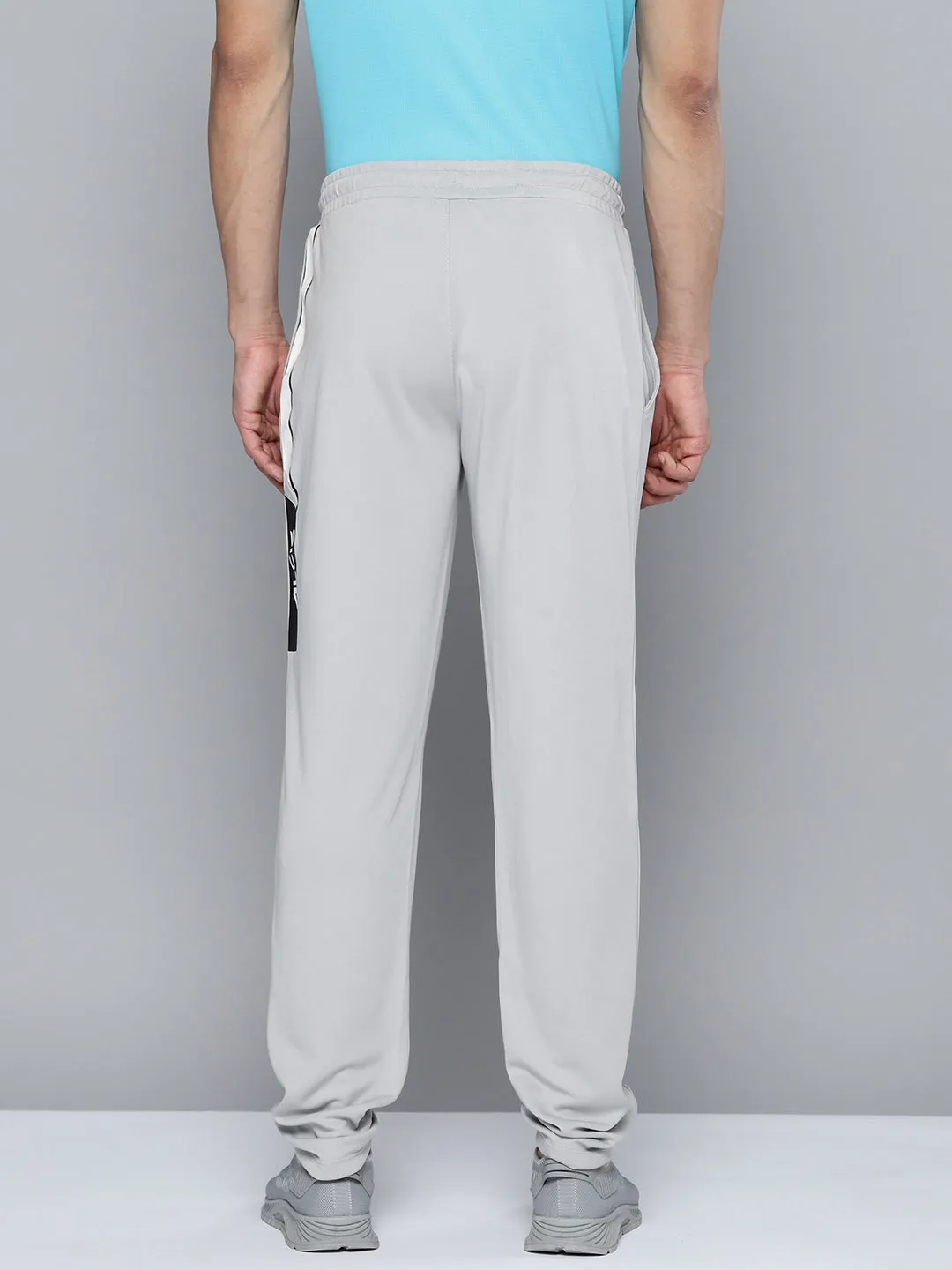 Layer Essential Alcis Men Grey Typography Track Pants