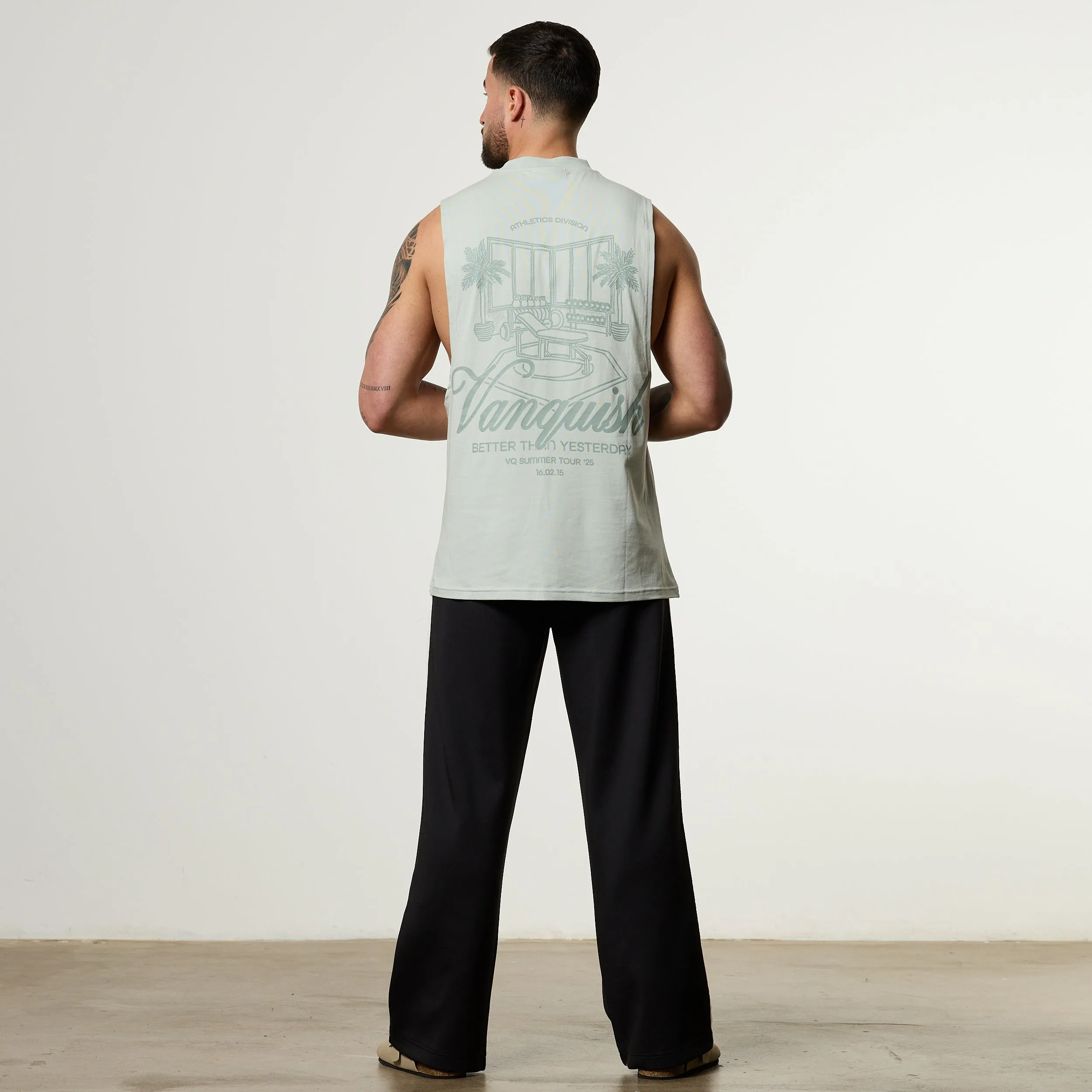 Vanquish Off Season Green Sleeveless T Shirt Travel Style