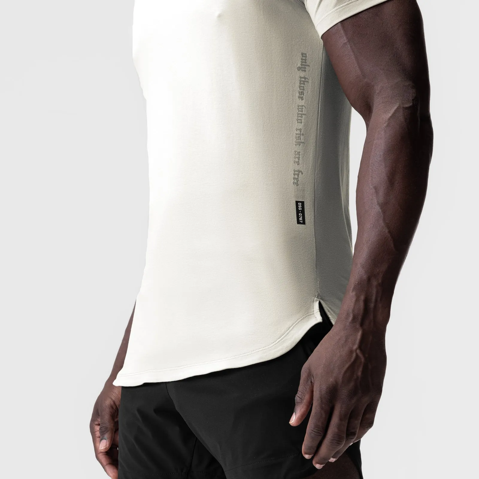 0767. Supima? Established Tee - Ivory Cream Non Irritating Tags Summer Favorite