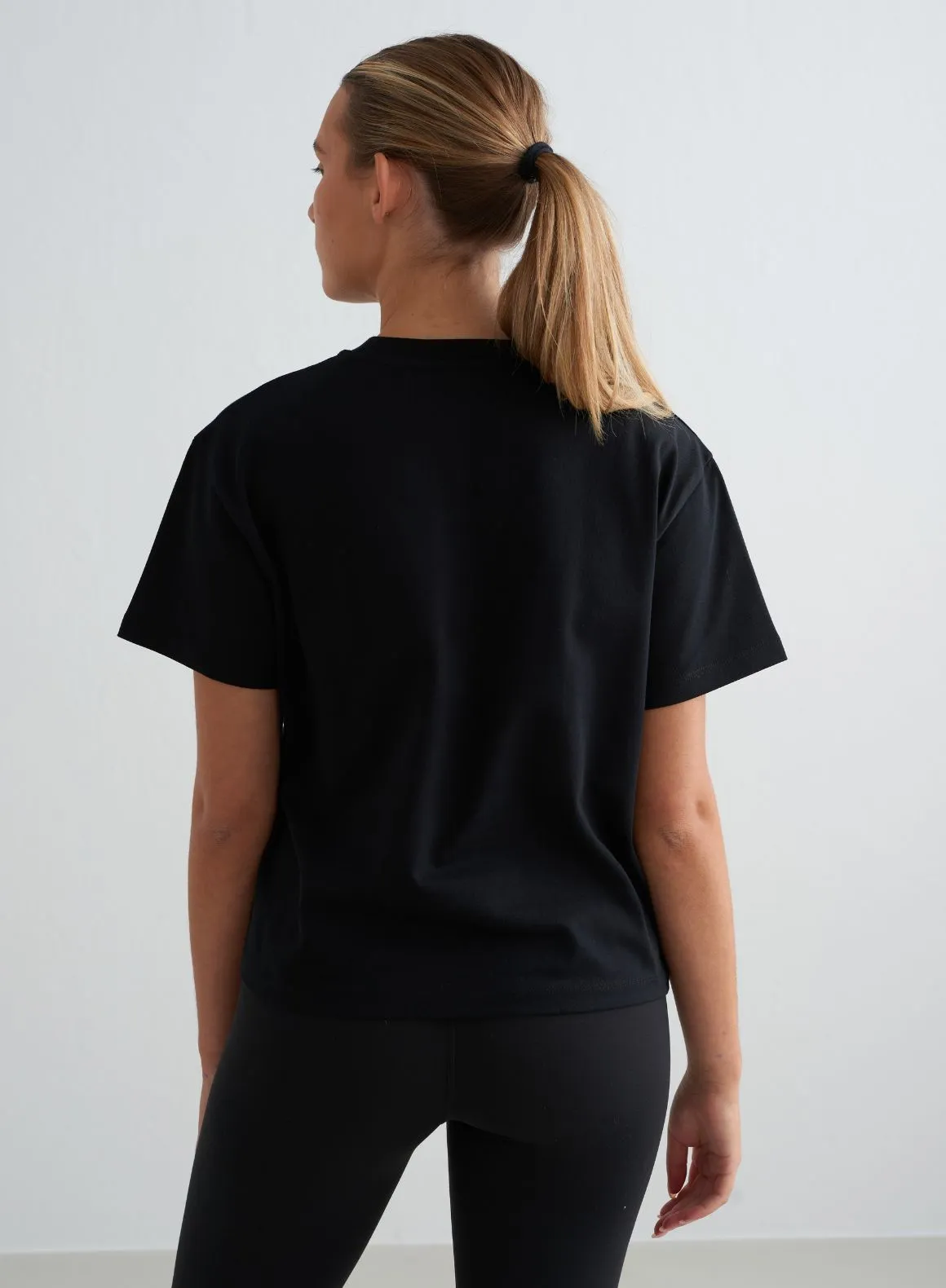 Black Boxy T-shirt Everyday Comfort SunProtectionFabric