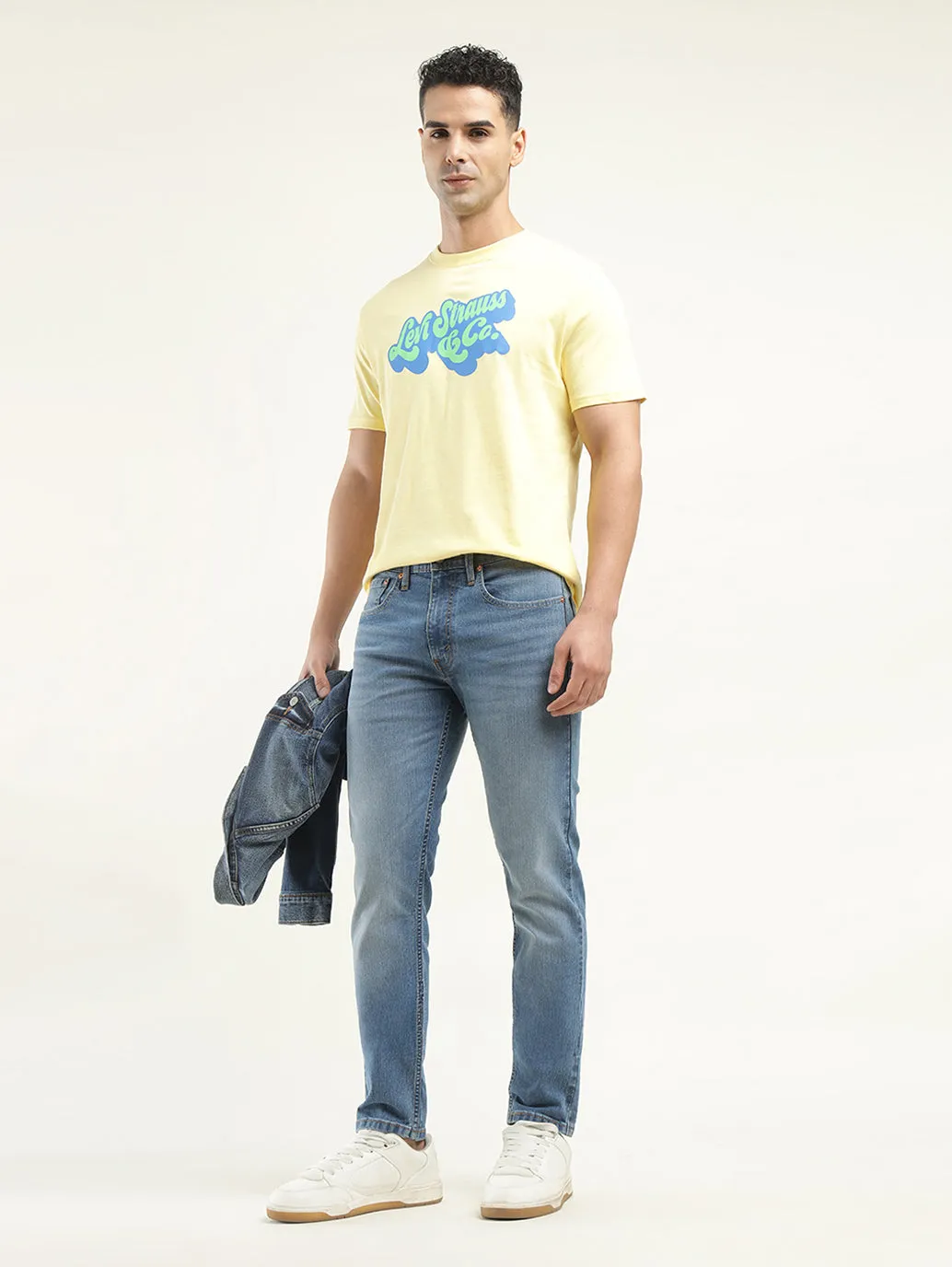 Permanent Crease Retention Men's 512 Indigo Slim Tapered Fit Mid Rise Jeans