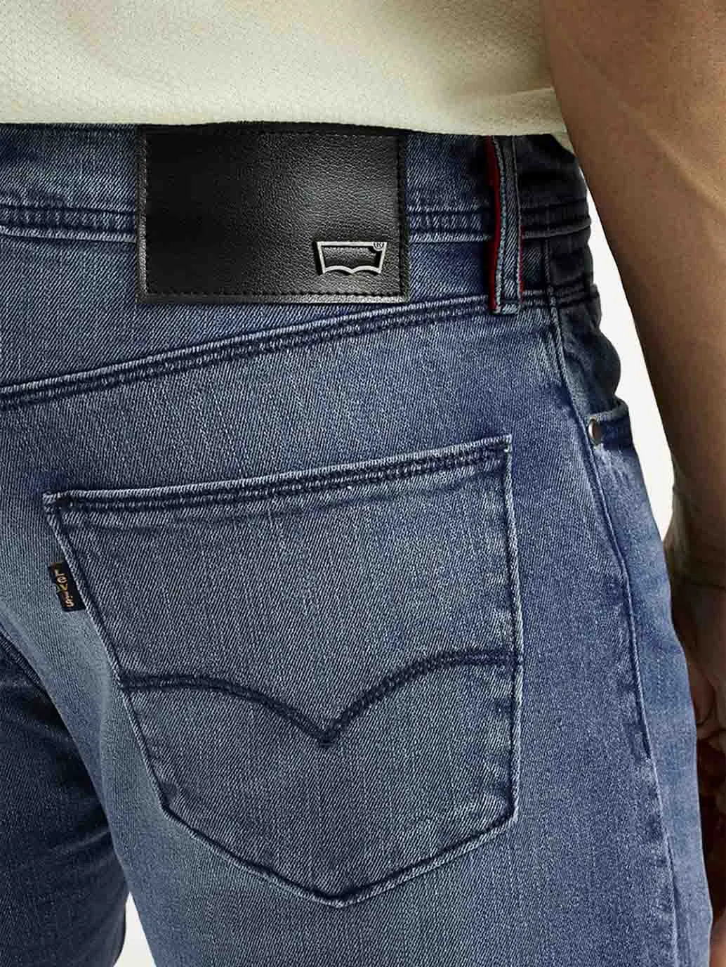 Men's Redloop 511 Dark Indigo Slim Fit Mid Rise Selvedge Jeans Base Fit Piece Simple Choice