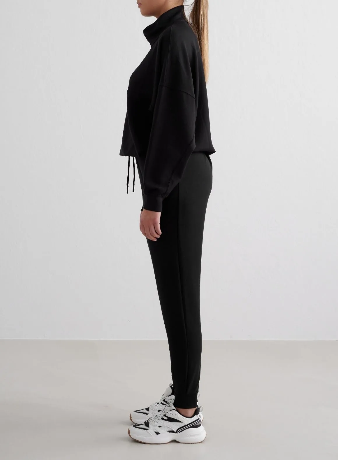 Black Comfy Modal Pants Organic Cotton Comfy Stretch