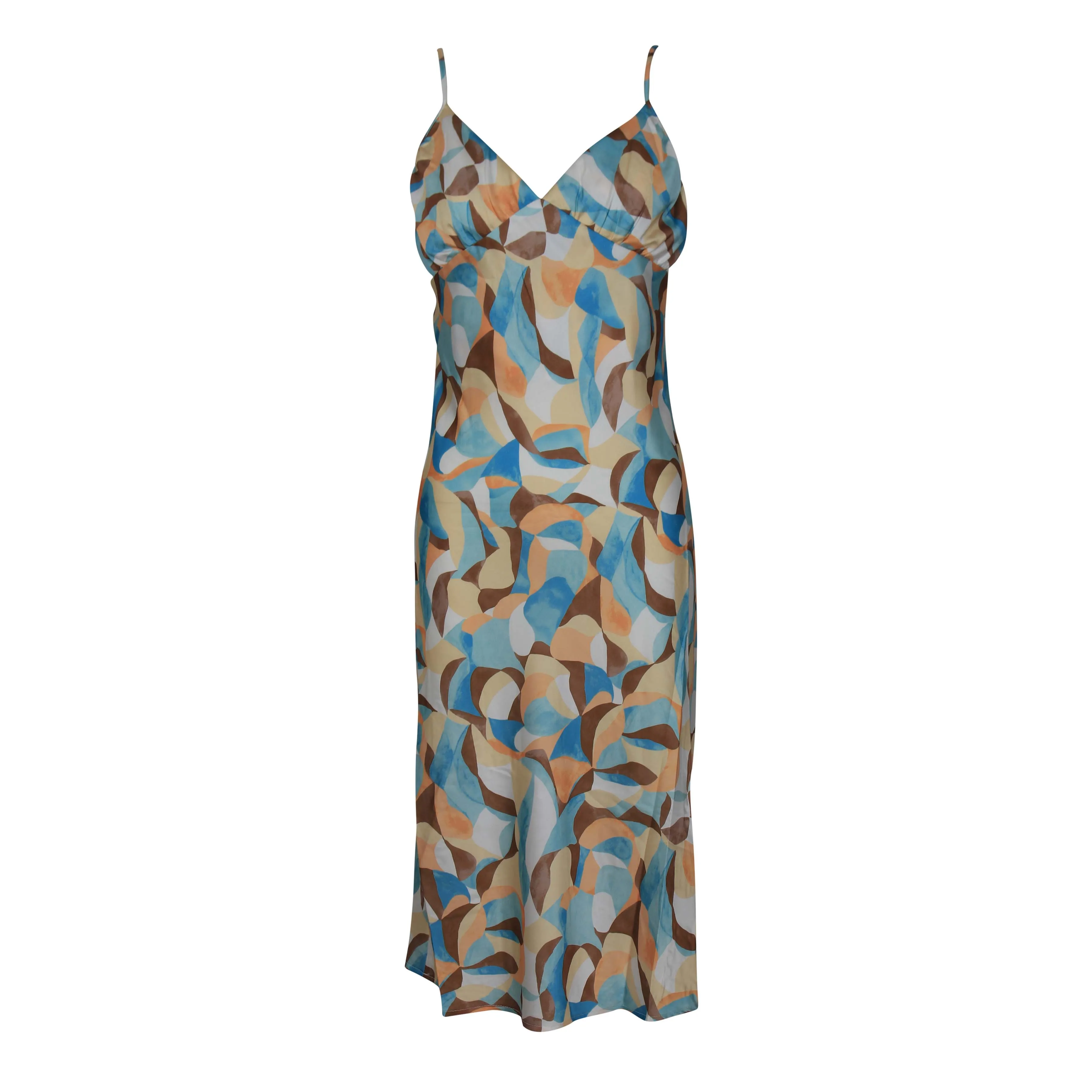 LADIES CASUAL PRINTED STRAPED DRESS Tagless Design FlexibleCollarDesign