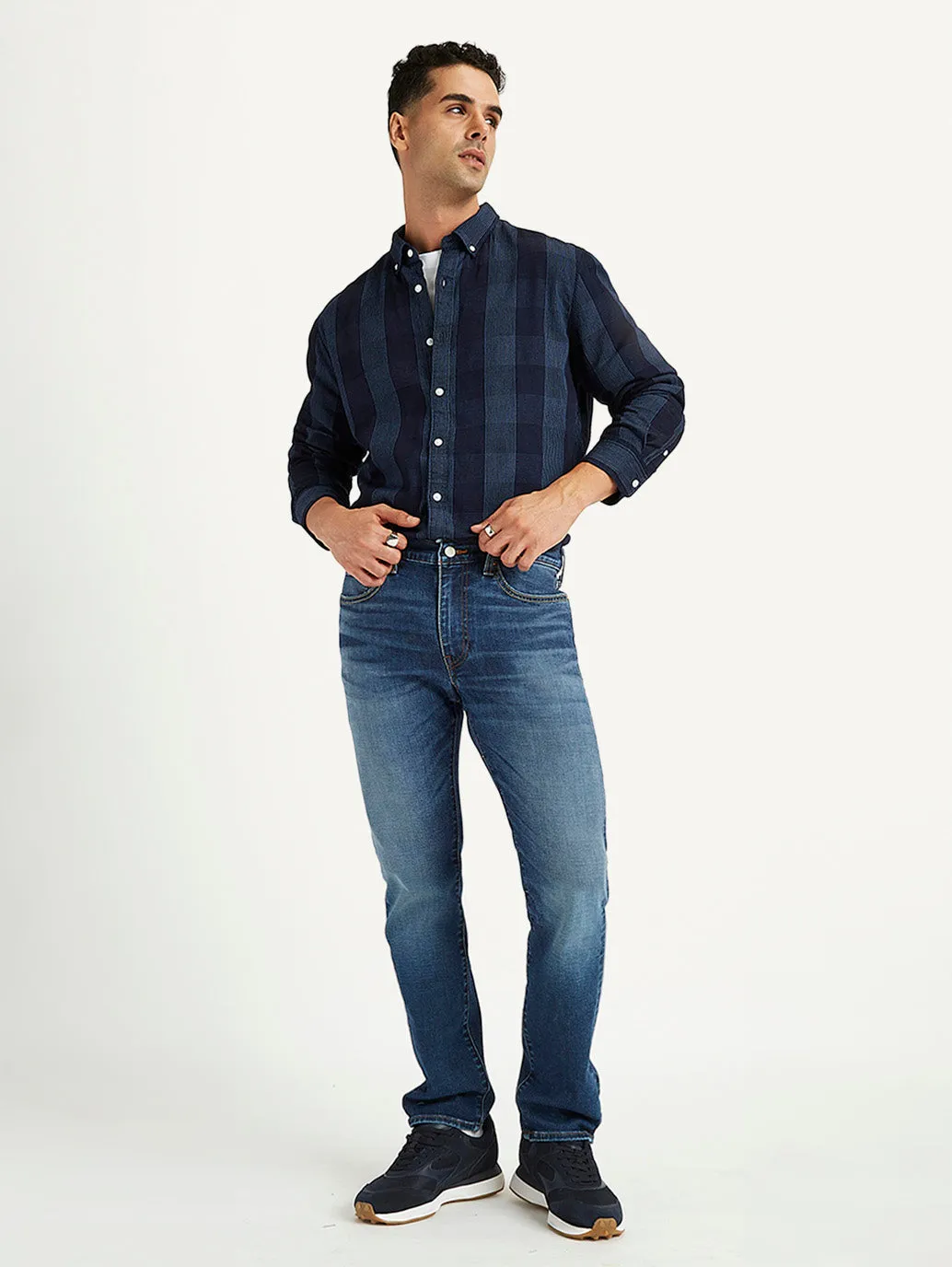 Men's 511 Blue Slim Fit Mid Rise Jeans Temperature Regulating Fabric Day To Night