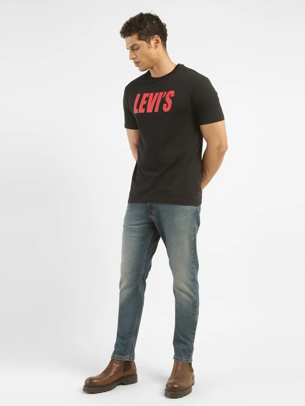 Comfy Streetwear Fan Music Event Wrinkle Free Fabric Treatment Men's 512 Blue Slim Tapered Fit Mid Rise Jeans