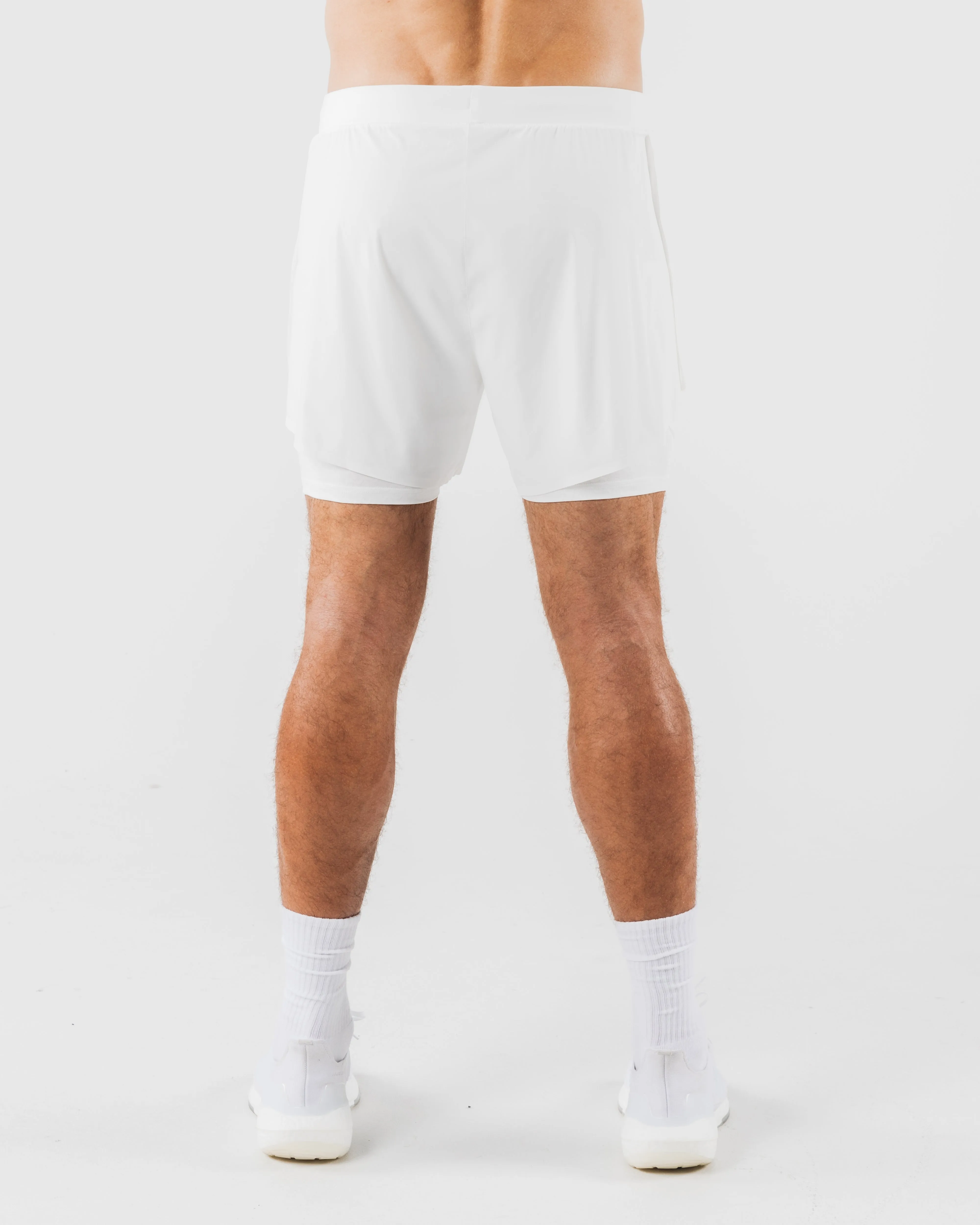 Faux Leather Flex Short - White