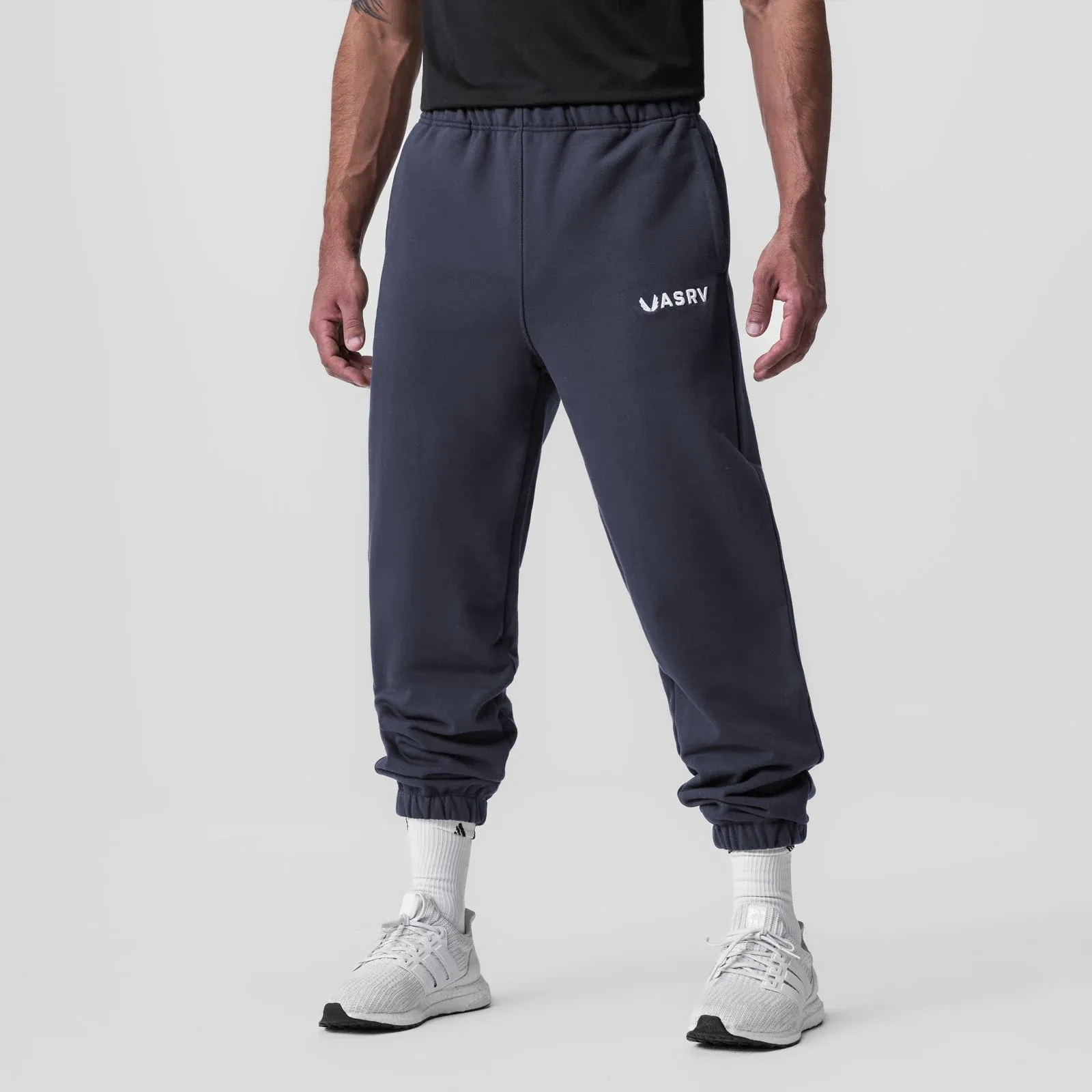 0655. Tech-Terry? Oversized Sweats - Navy Flexible Gusset