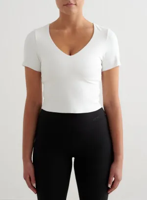 White Sense Short Sleeve Bralette Summer Casual Soft Touch