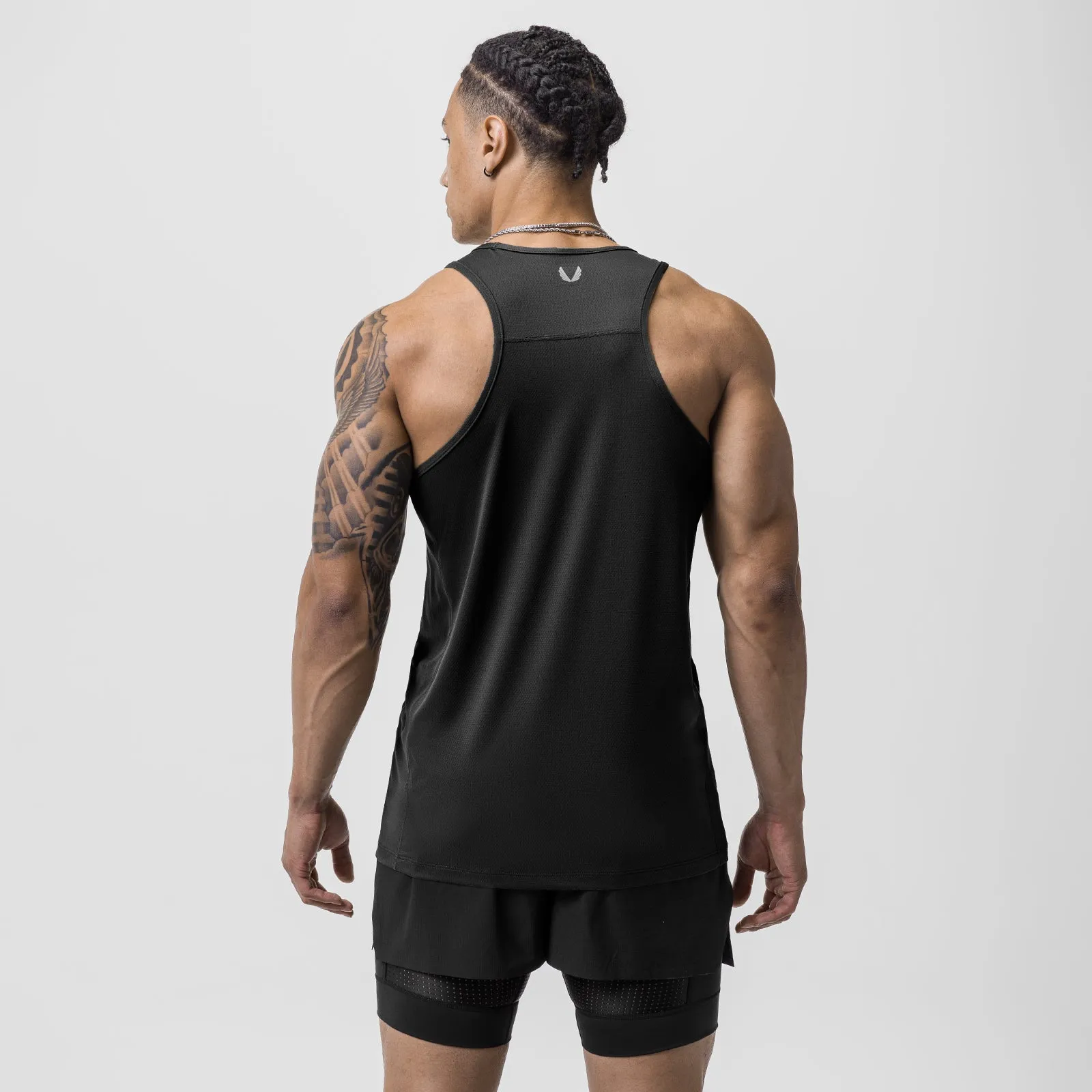 0754. AeroSilver? Training Singlet - Black Reinforced Shoulders Jungle - ready