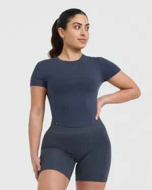 Clear Mind NonIrritating Seams Mellow? Soft Mid Short Sleeve T-Shirt | True Blue Energy Balance