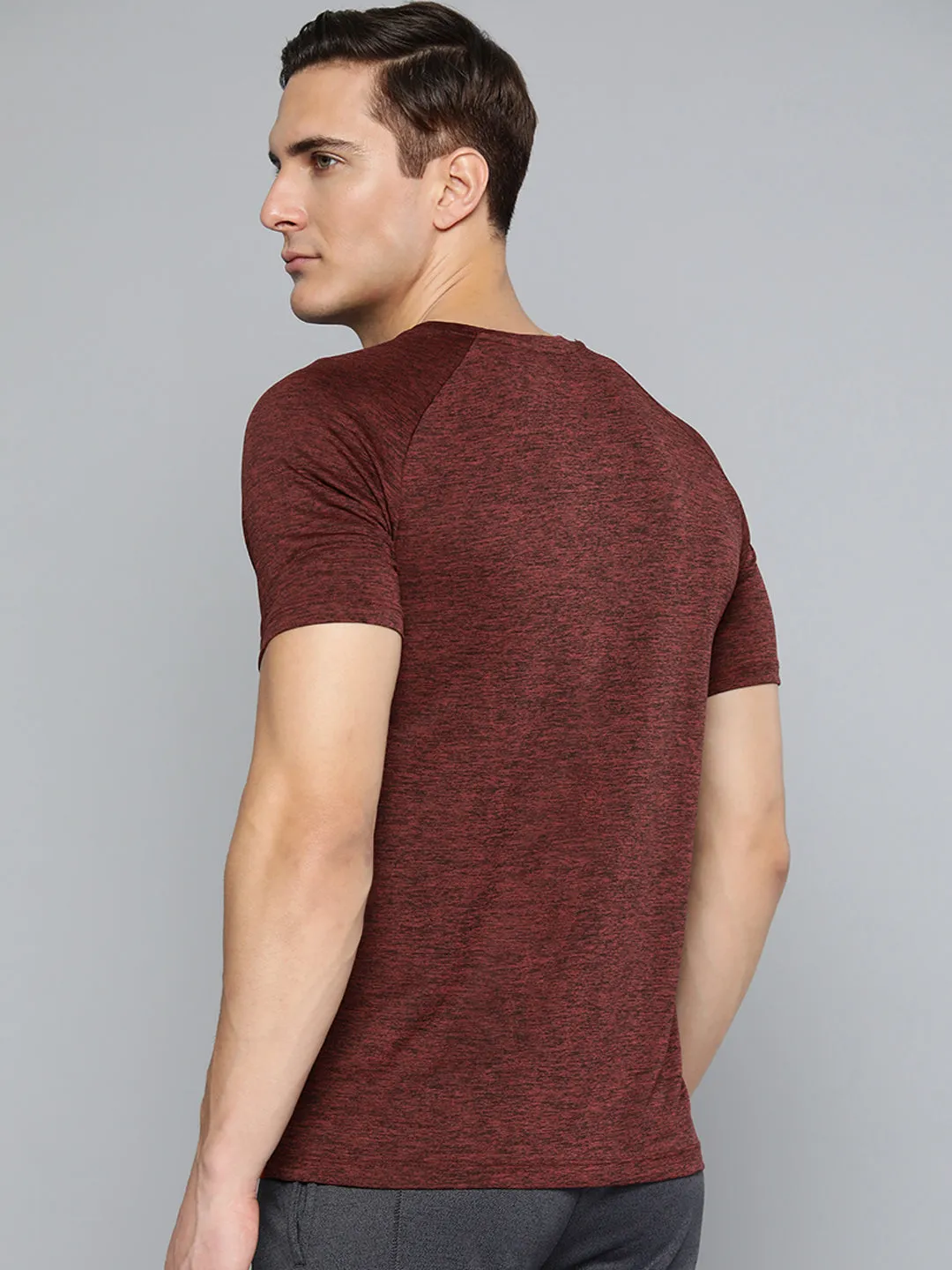 Desert Heat Gentle Breeze Alcis Men Maroon Slim Fit Running T-shirt