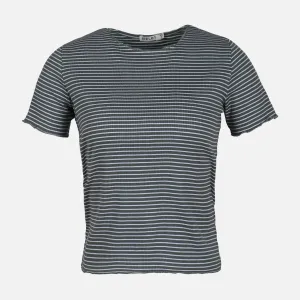 WOMEN RIB STRIPER SHORT SLEEVE TEE Warm Fit Fall Core