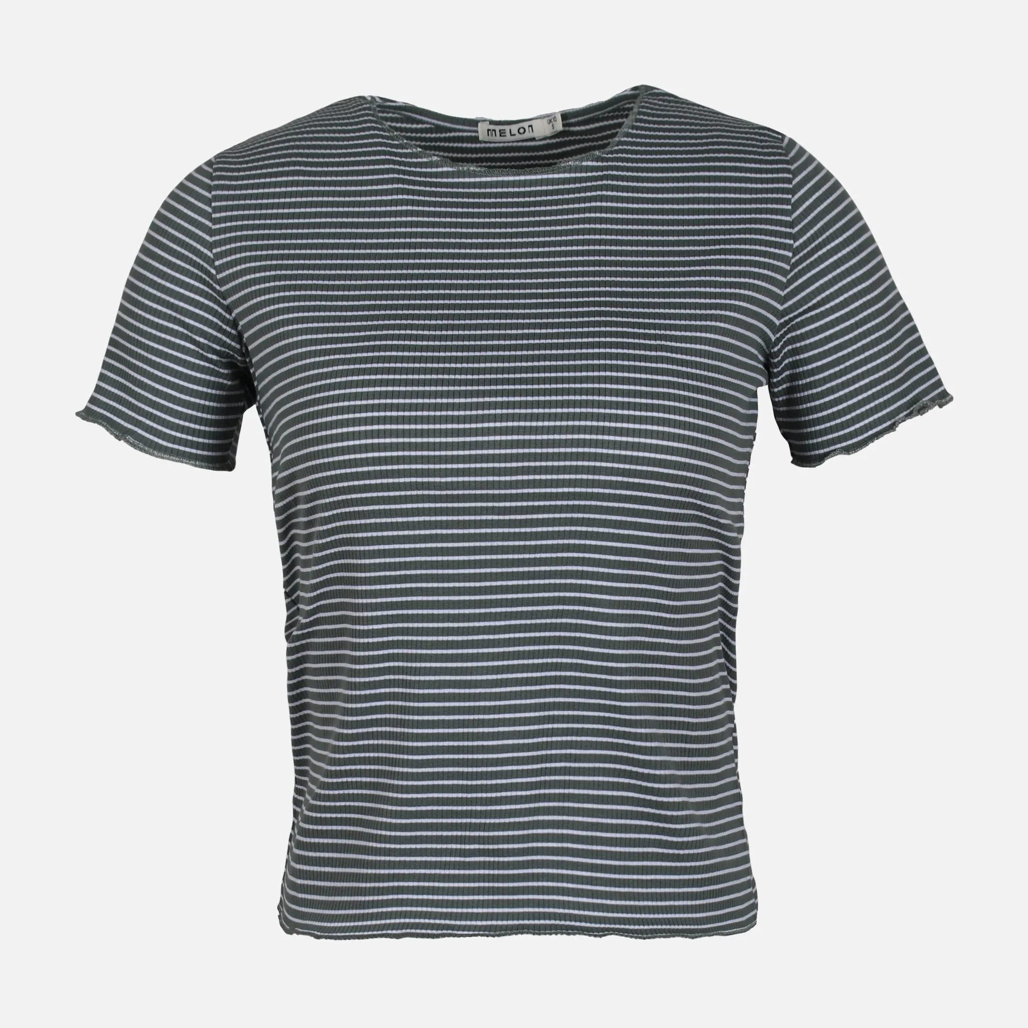 WOMEN RIB STRIPER SHORT SLEEVE TEE Warm Fit Fall Core