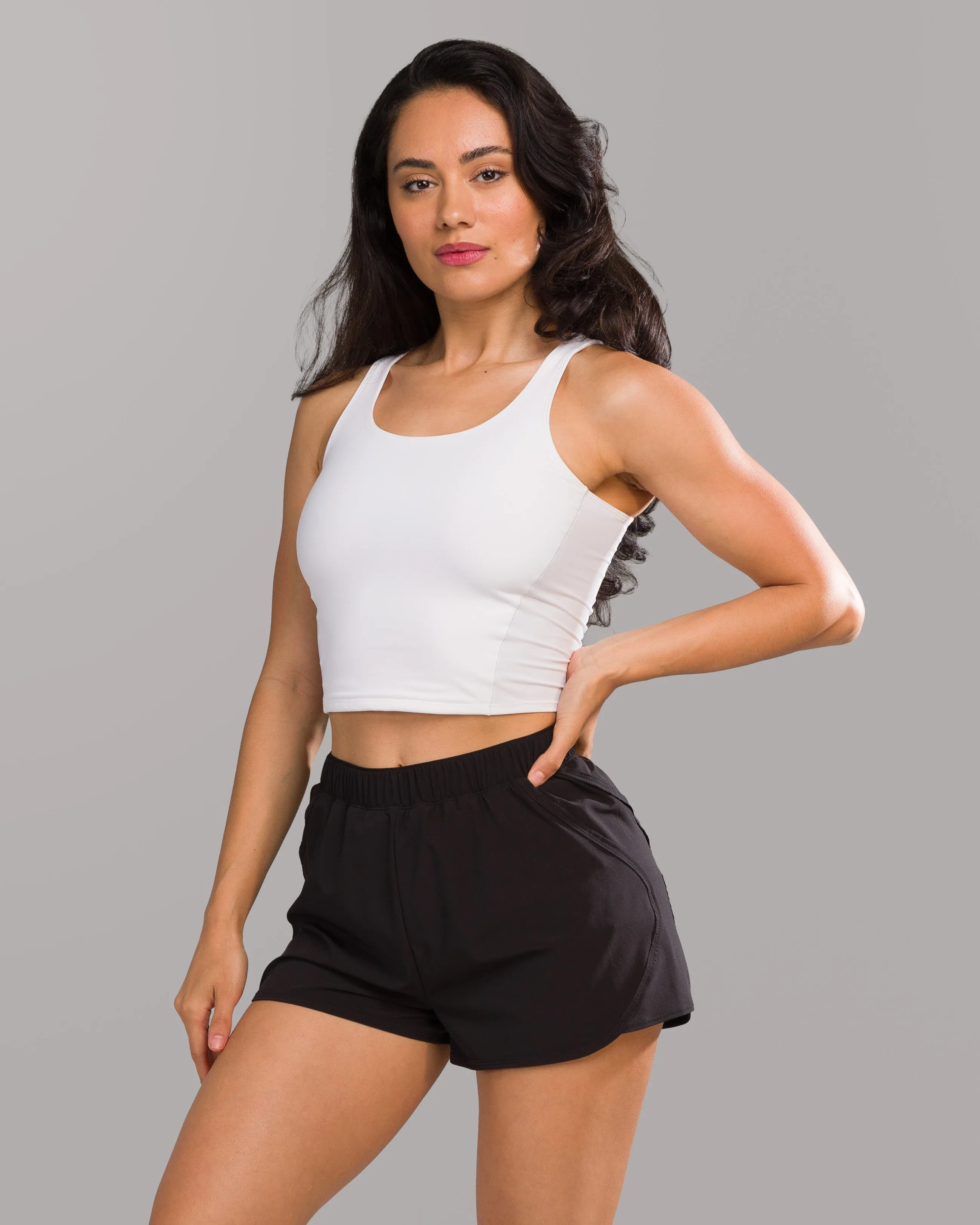 Flex Tank - White Taped Seams