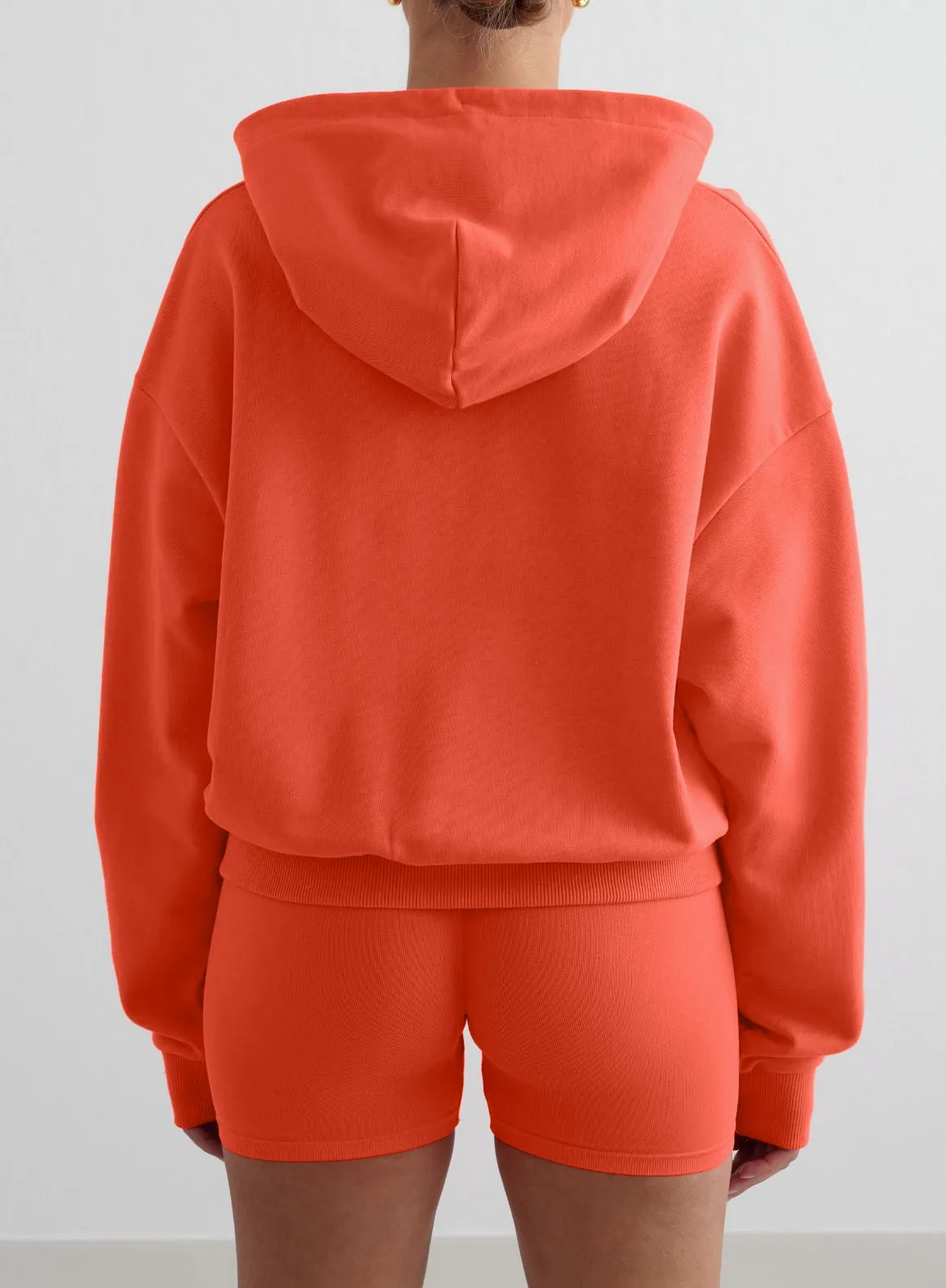 Tangerine Chunky Terry Hood Graphic Ready Fabric