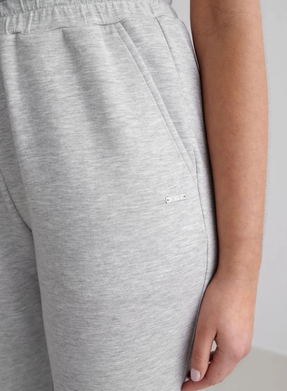 Light Grey Melange Comfy Modal Pants Active Stretch