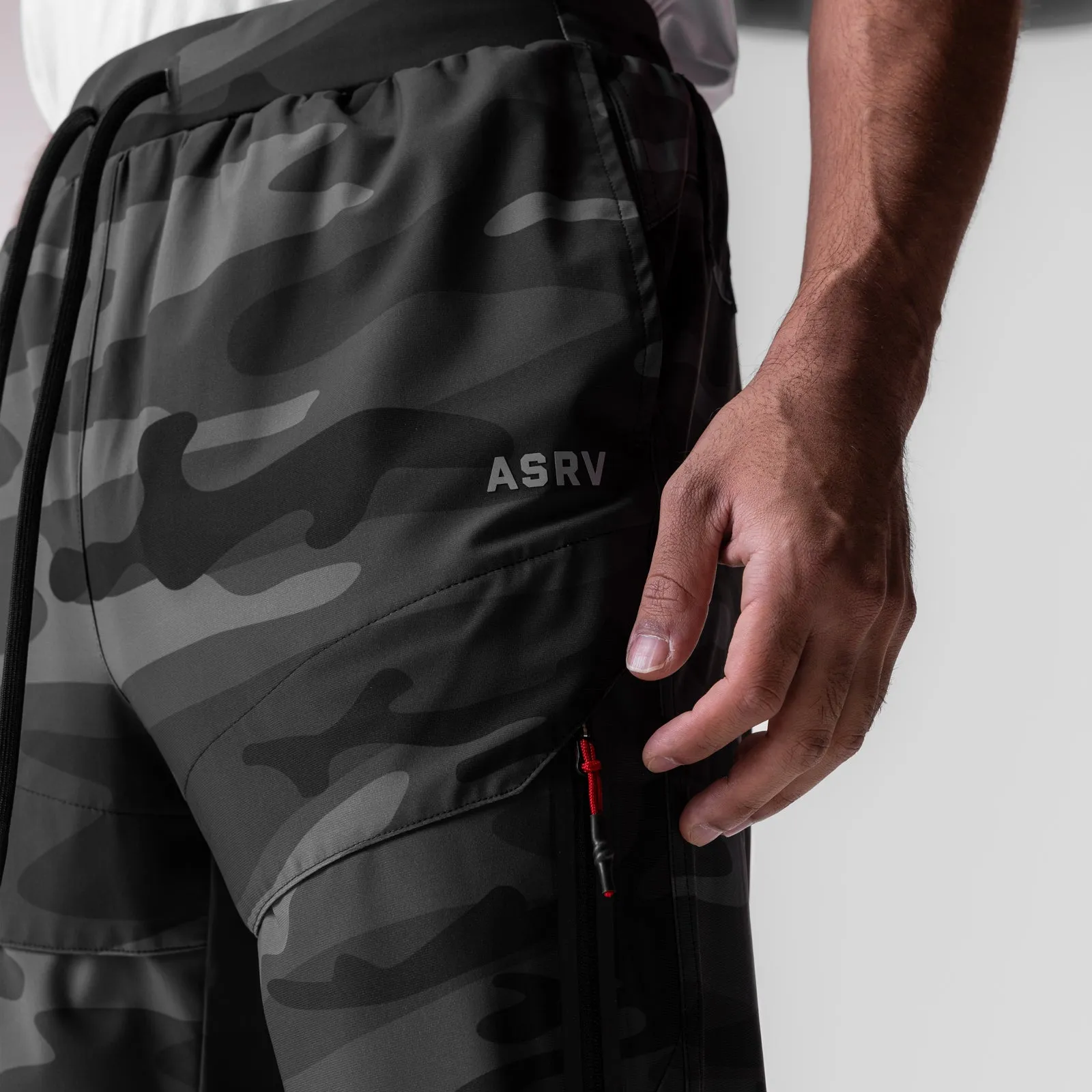 0690. Tetra-Lite? Tech High Rib Jogger - Black Camo Minimal Vibe SlimFit