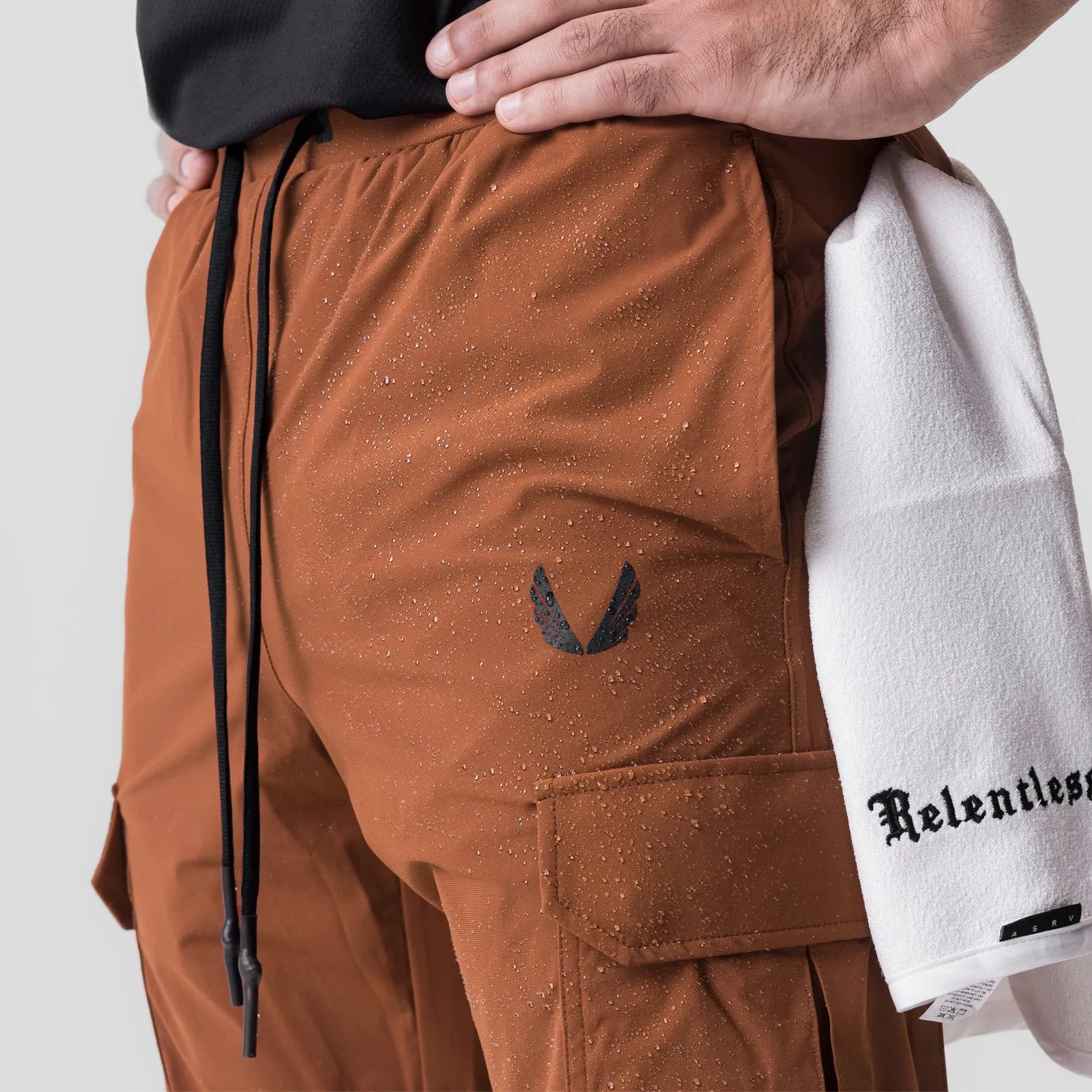 0825. Tetra-Lite? Cargo High Rib Jogger - Rust Thermal Lining