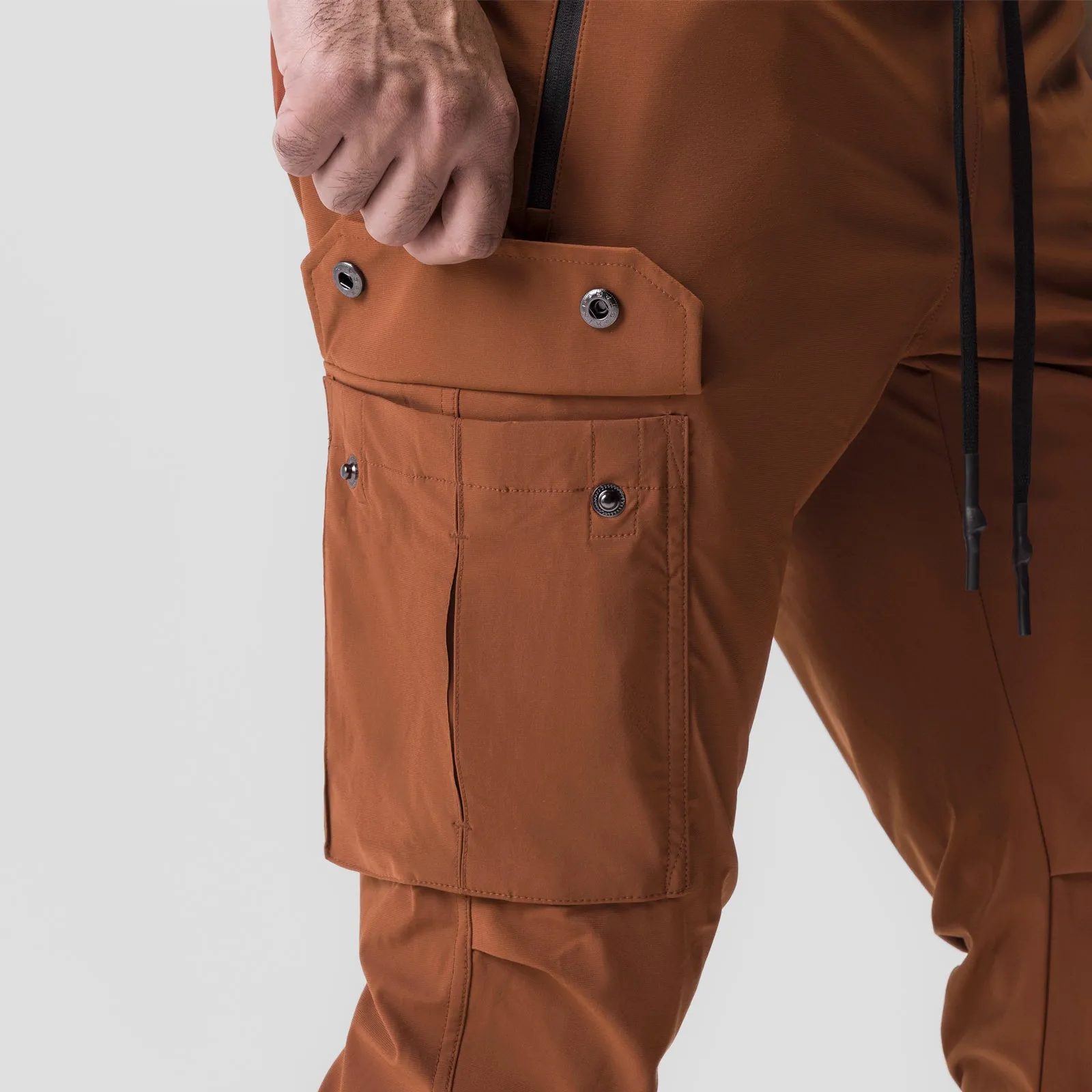 0825. Tetra-Lite? Cargo High Rib Jogger - Rust Tear Resistant Raw edge