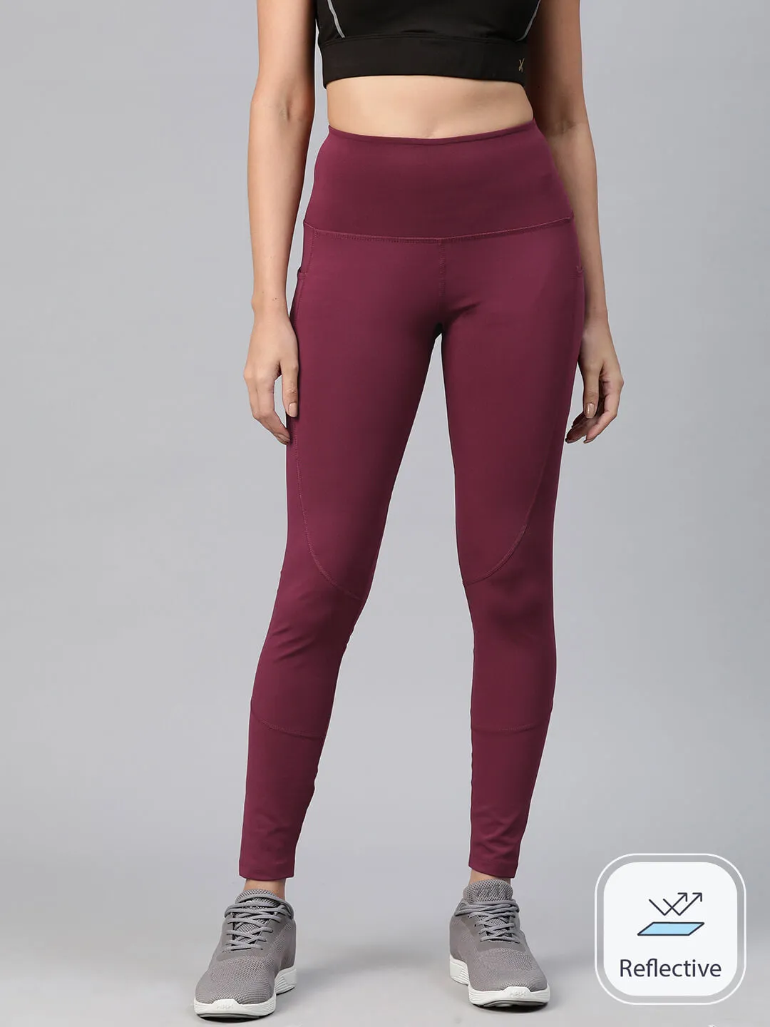 All Activity Double Layer Alcis Women Solid Ankle Length Training Tights