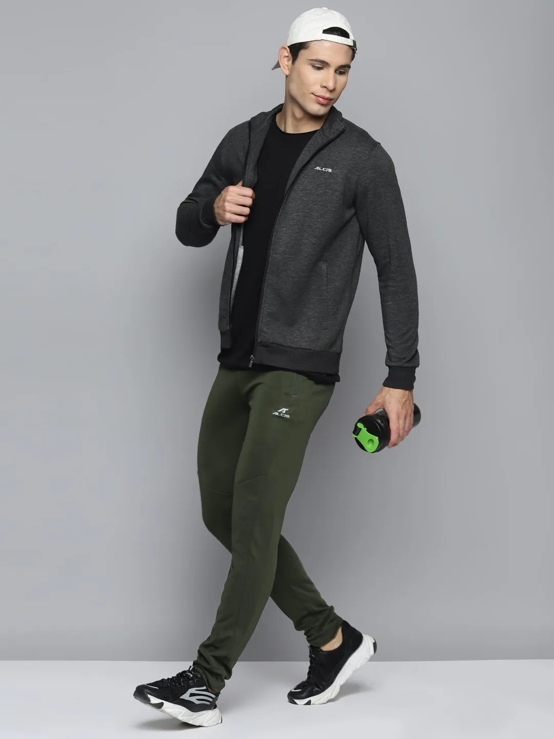 breath easy ThermalInsulation Alcis Men Solid Green Track Pant