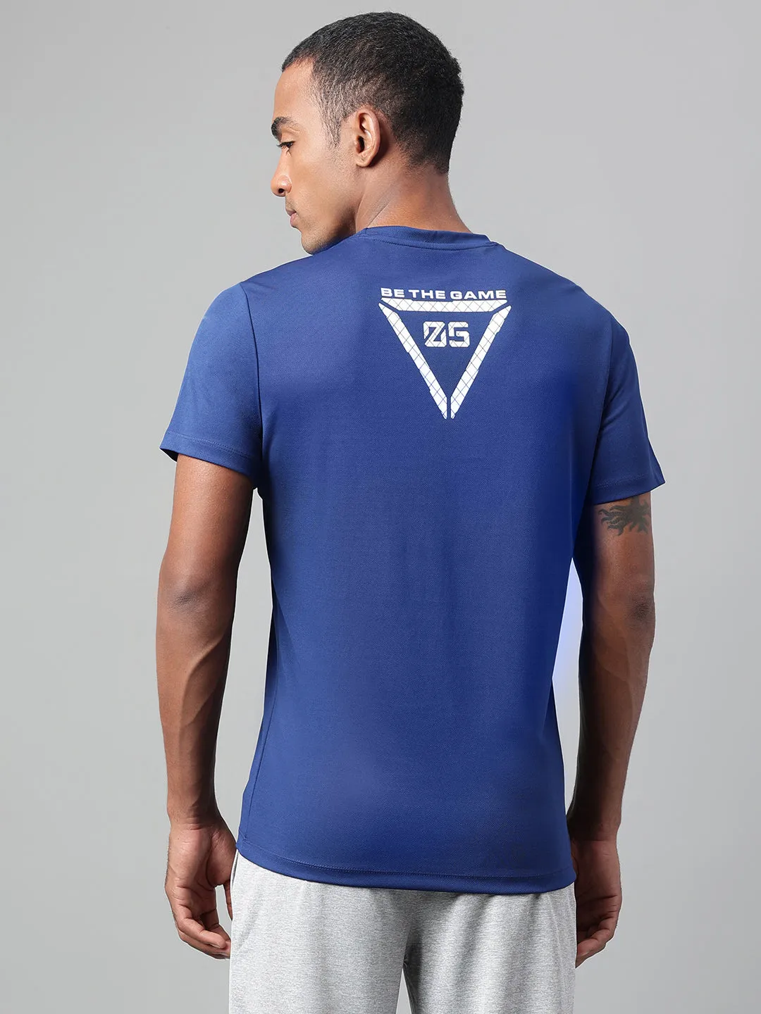 Alcis Men's Navy Anti-Static Drytech  Slim-Fit Training Tee Crown Fit
