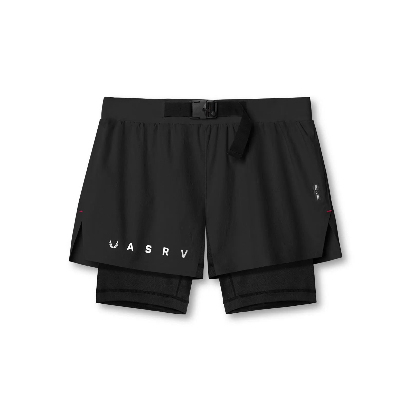 0786. Ripstop 3" Belt Pack Short - Dusk Black/Black High Rise Waist ZipperedSecurity