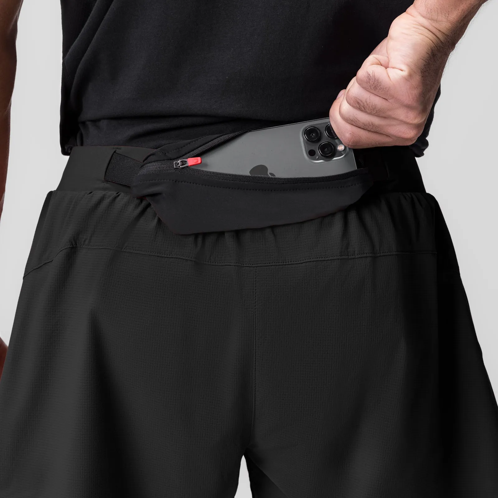 0786. Ripstop 3" Belt Pack Short - Dusk Black/Black Daily Essential water sports use