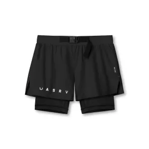 0786. Ripstop 3" Belt Pack Short - Dusk Black/Black High Rise Waist ZipperedSecurity