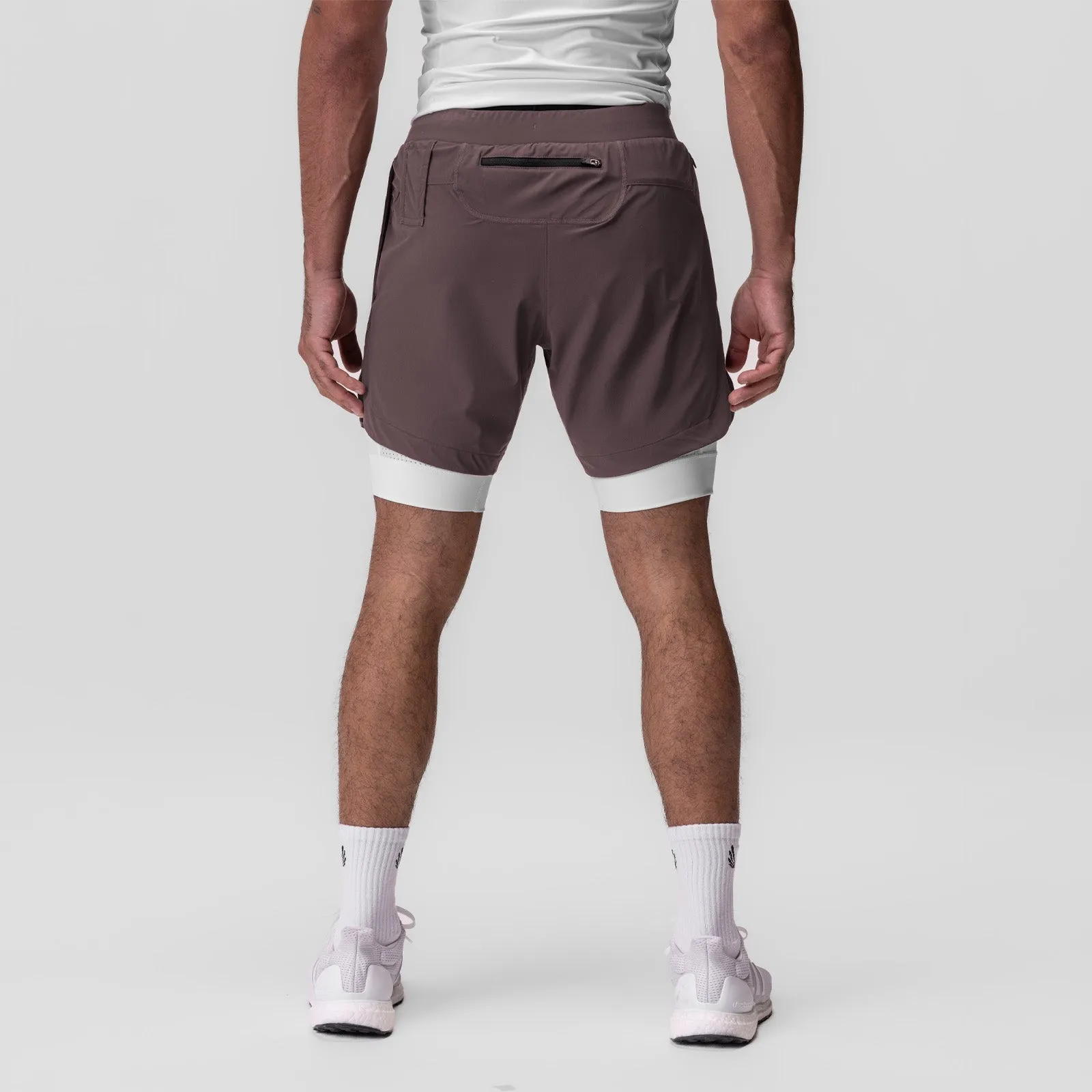 0866. Tetra-Lite? 7" Liner Short - Nightshade "Cyber"/White Leather shorts