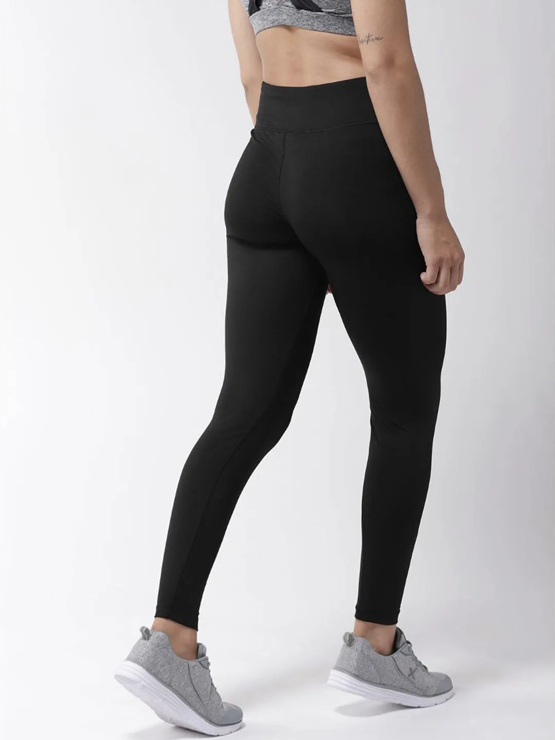 Lightweight Material Unisex Style Alcis Women Black Solid Training Tights
