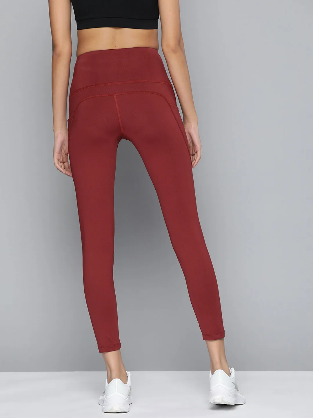 Alcis Women Solid Dry-Fit Cropped Tights breath easy Rush Fit