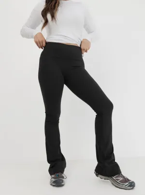 All Ages School Sports Non Roll Waistband Mellow Flare Longline In Black