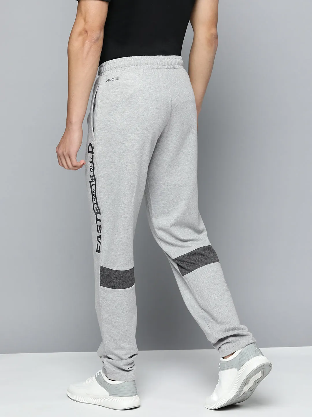Alcis Men Printed Track Pants Tapered Leg Design Organic Cotton